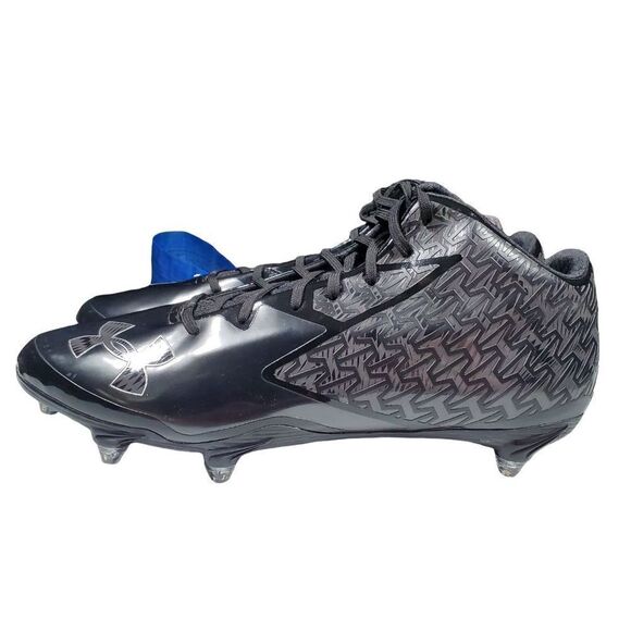 NEW Under Armour UA Nitro Mid D Football Cleats Black Chrome 1258015-013. MENS S - Picture 7 of 16